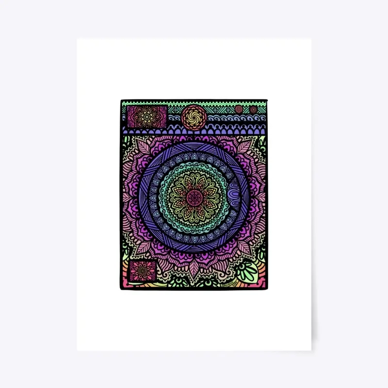 Multicolor Mandala Washing Machine