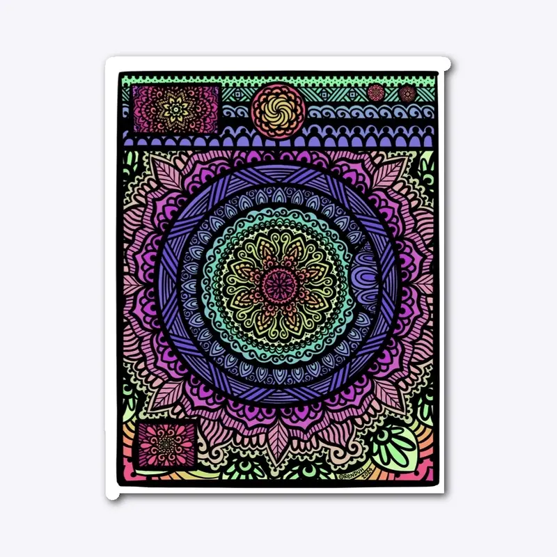 Multicolor Mandala Washing Machine