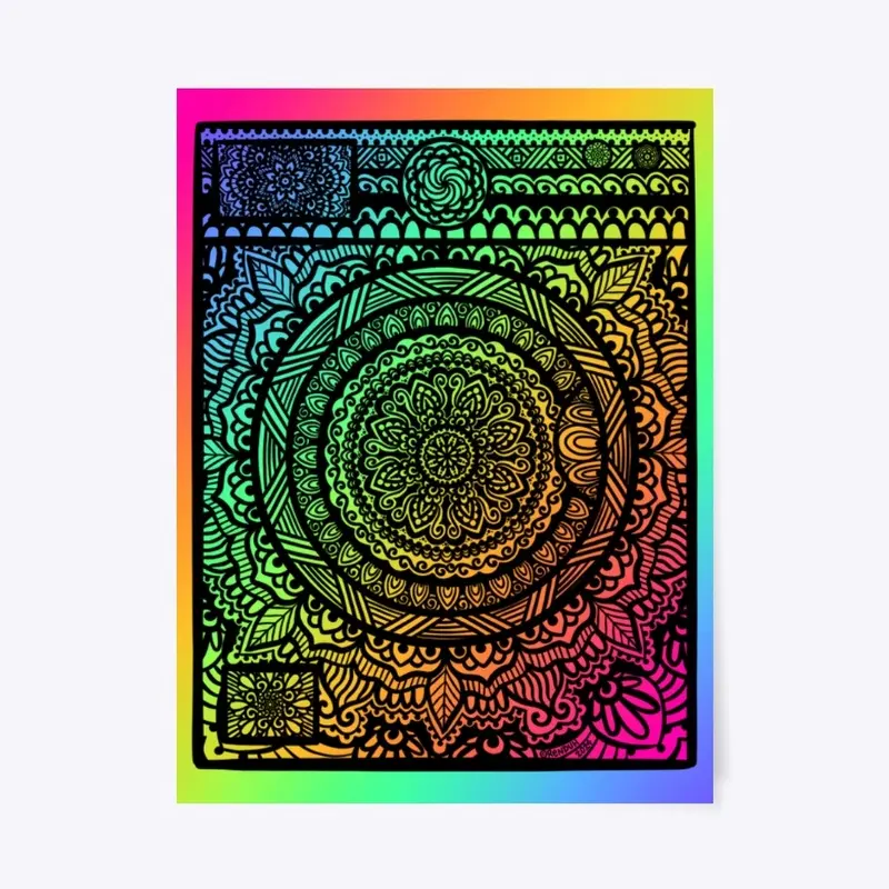 Bright Rainbow Mandala Washing Machine